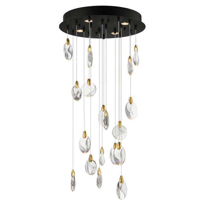ET2 E11079-122BKPG LED Pendant, Black / Polished Gold