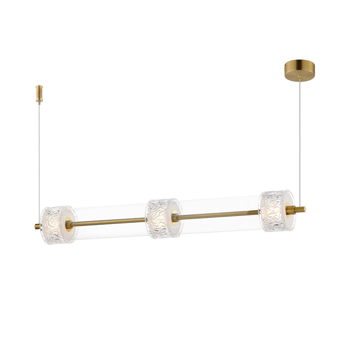 ET2 E11083-124NAB LED Linear Pendant, Natural Aged Brass