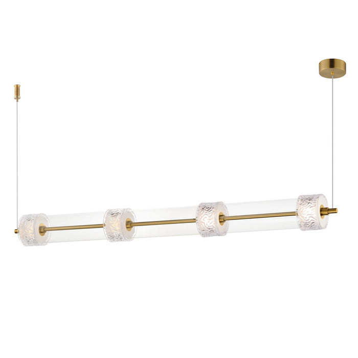 ET2 E11084-124NAB LED Linear Pendant, Natural Aged Brass