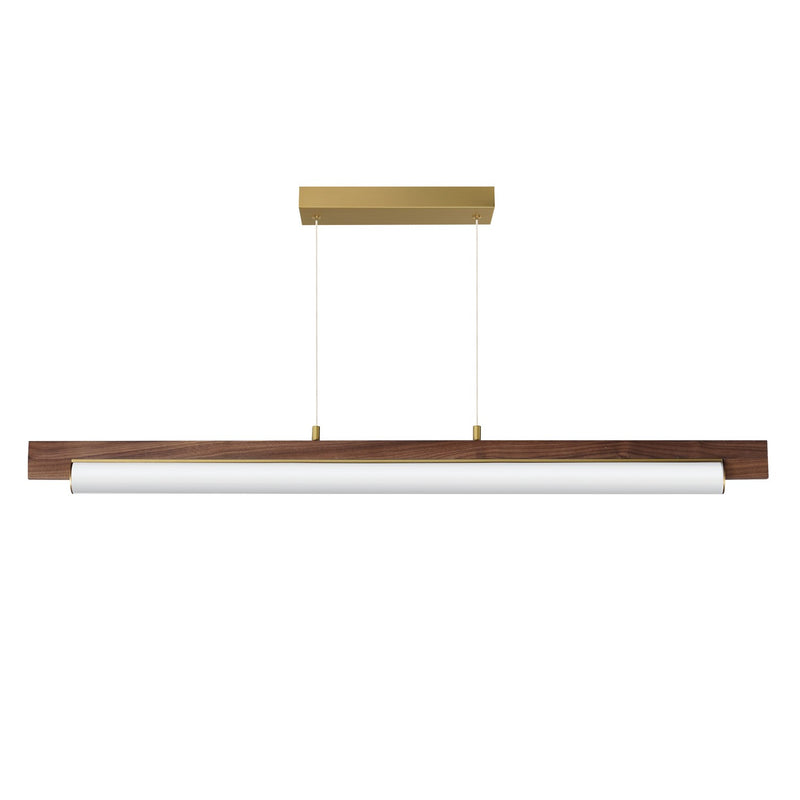 ET2 E24932-WNAB LED Linear Pendant, Whit Alabaster / Natural Aged Brass