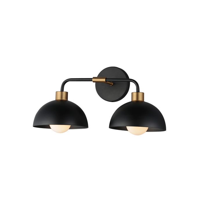 Maxim 10022BKNAB Two Light Wall Sconce, Black / Natural Aged Brass