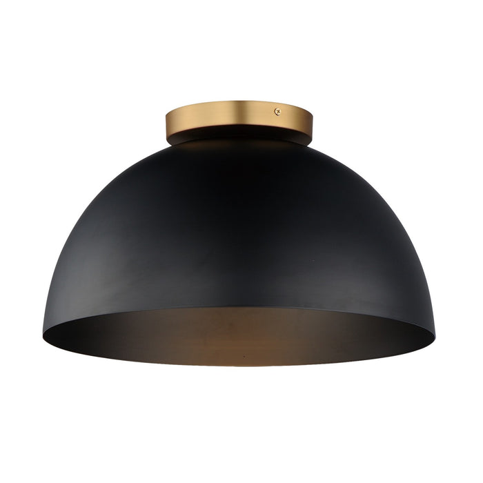 Maxim 10029BKNAB One Light Flush Mount, Black / Natural Aged Brass