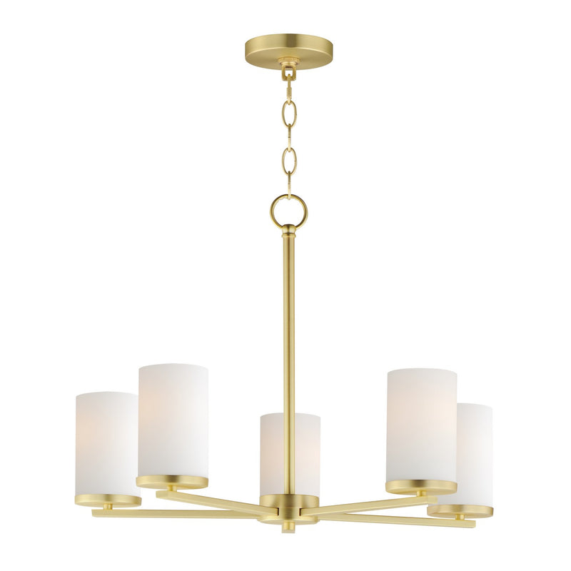 Maxim 10286SWSBR Five Light Pendant, Satin Brass