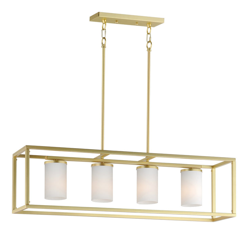 Maxim 10288SWSBR Four Light Linear Pendant, Satin Brass