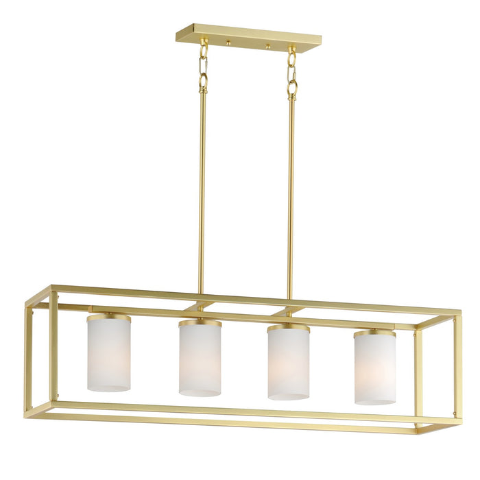 Maxim 10288SWSBR Four Light Linear Pendant, Satin Brass