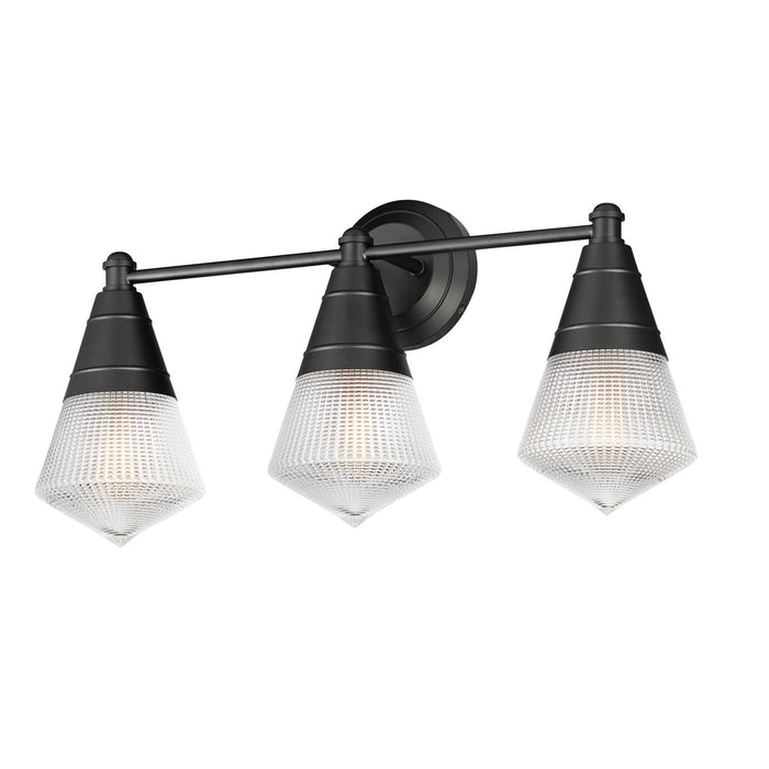 Maxim 10393PRBK Three Light Bath Vanity, Black