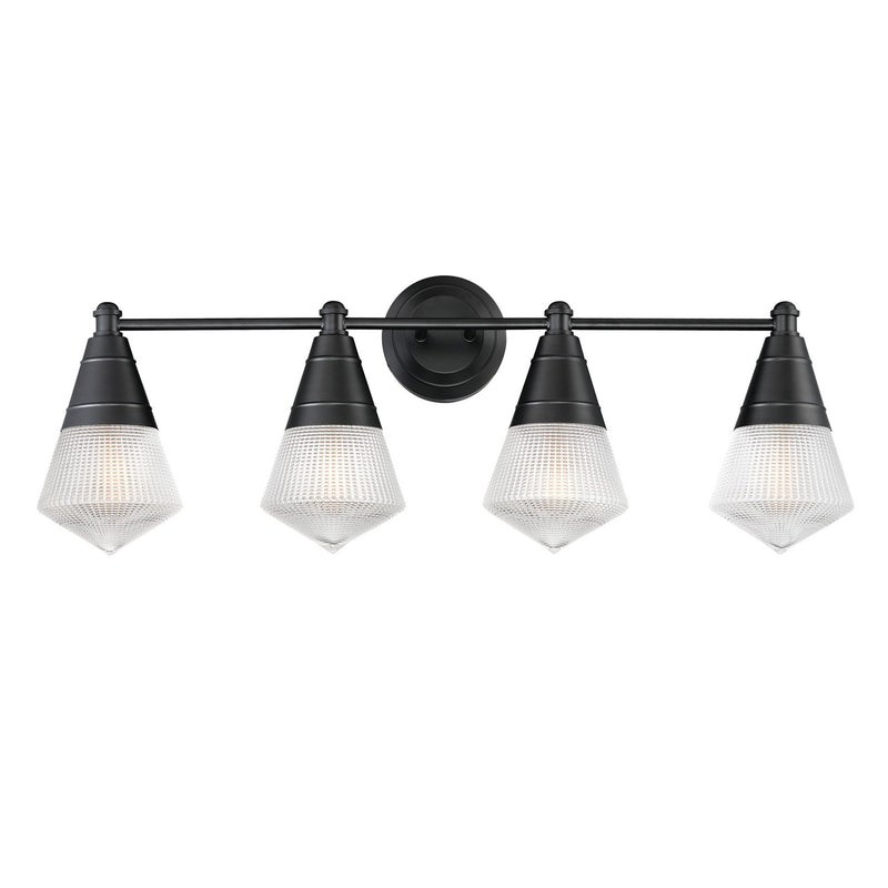 Maxim 10394PRBK Four Light Bath Vanity, Black