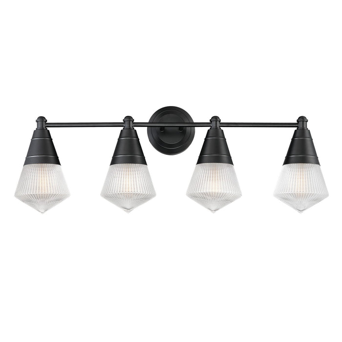 Maxim 10394PRBK Four Light Bath Vanity, Black