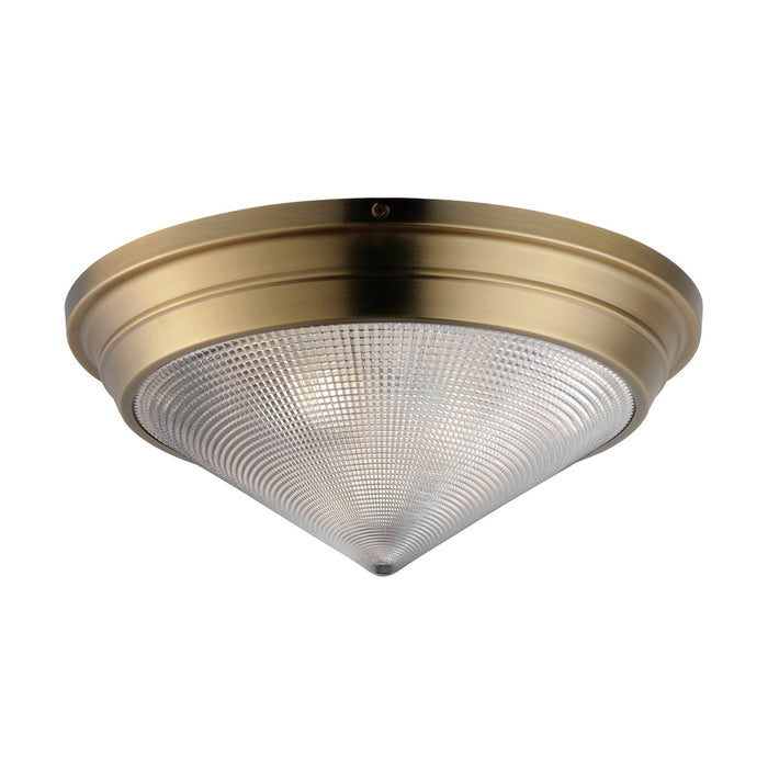 Maxim 10399PRNAB Three Light Flush Mount, Natural Aged Brass