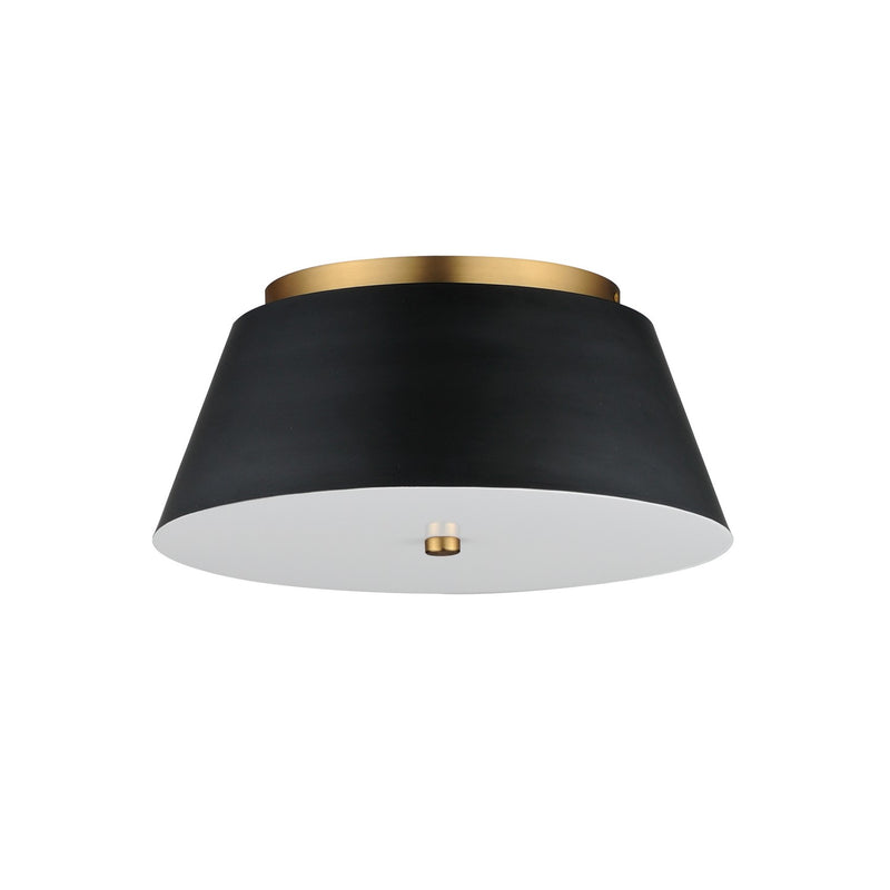 Maxim 10719WTBKNAB LED Flush Mount, Black / Natural Aged Brass