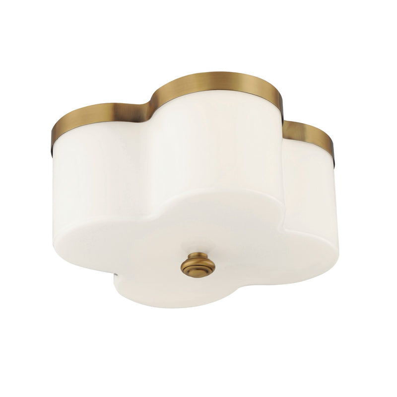 Maxim 12240WTNAB Two Light Flush Mount, Natural Aged Brass