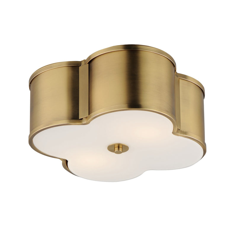 Maxim 12247WTNAB Two Light Flush Mount, Natural Aged Brass