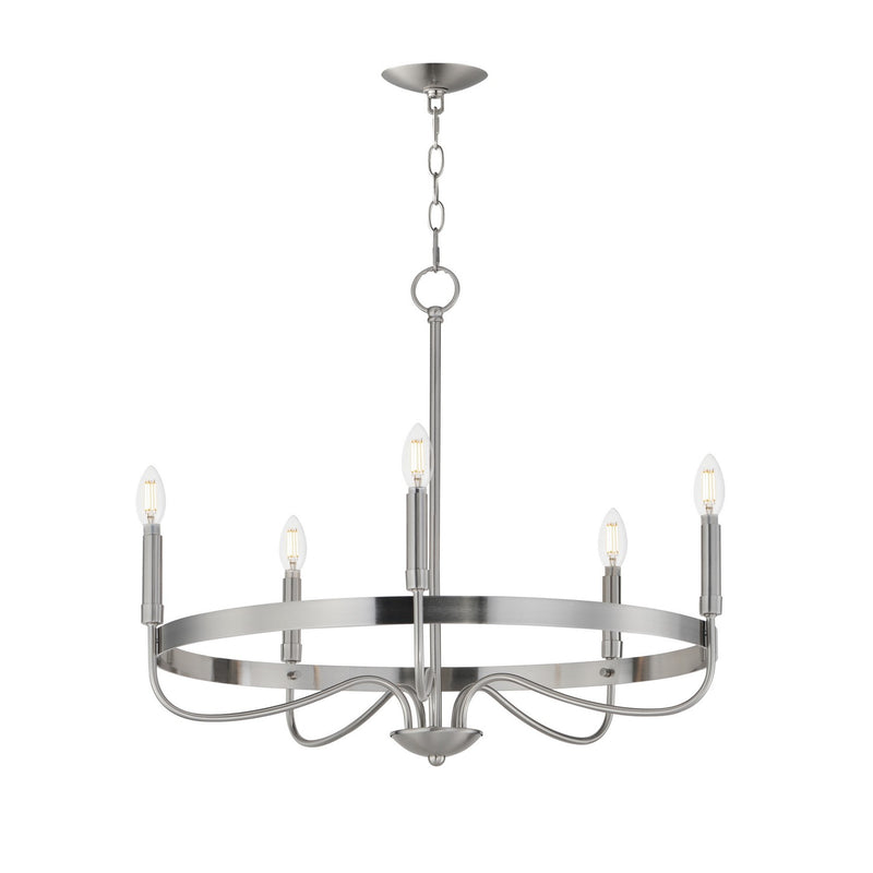 Maxim 14495SN Five Light Chandelier, Satin Nickel