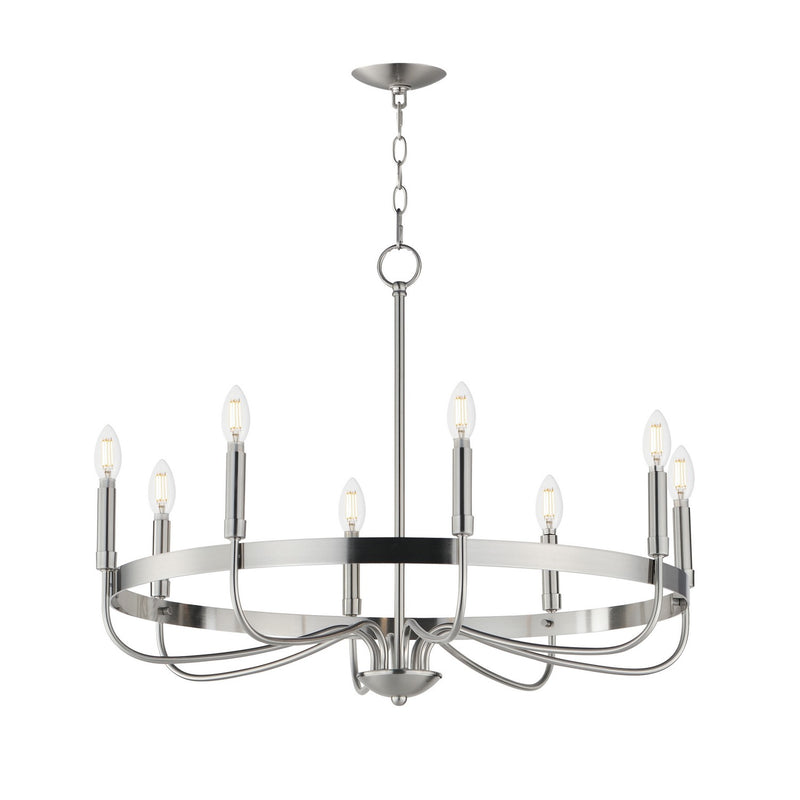 Maxim 14498SN Eight Light Chandelier, Satin Nickel