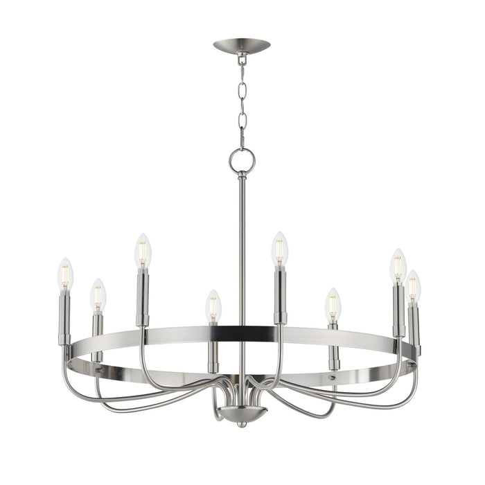 Maxim 14498SN Eight Light Chandelier, Satin Nickel