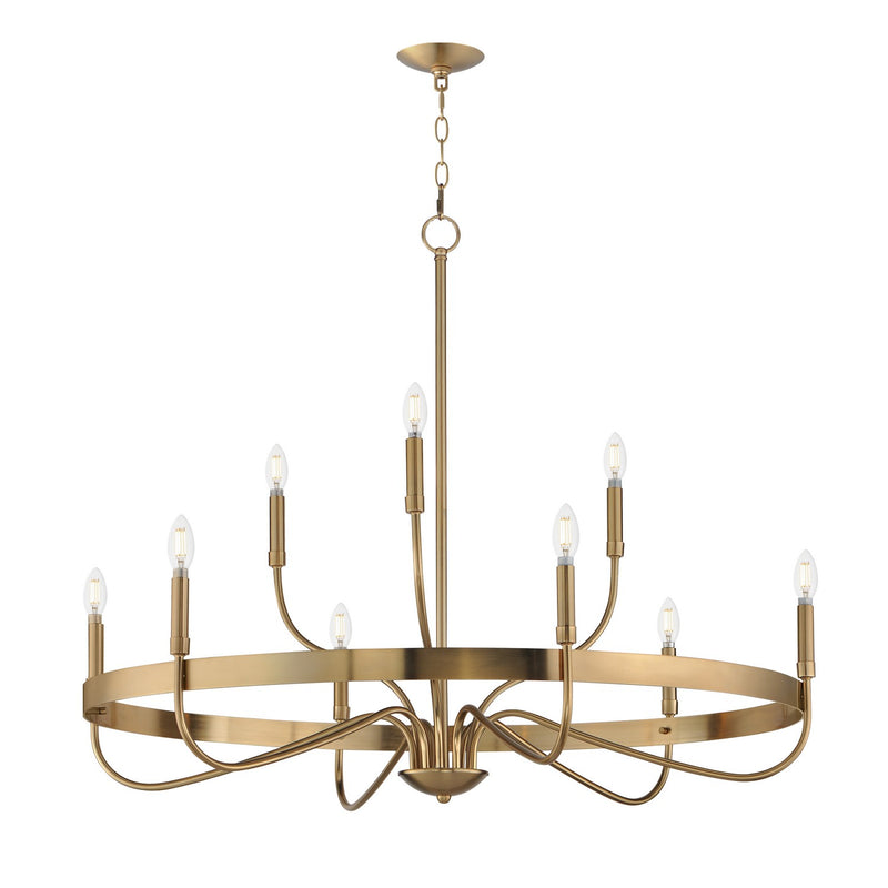 Maxim 14499HR Nine Light Chandelier, Heritage
