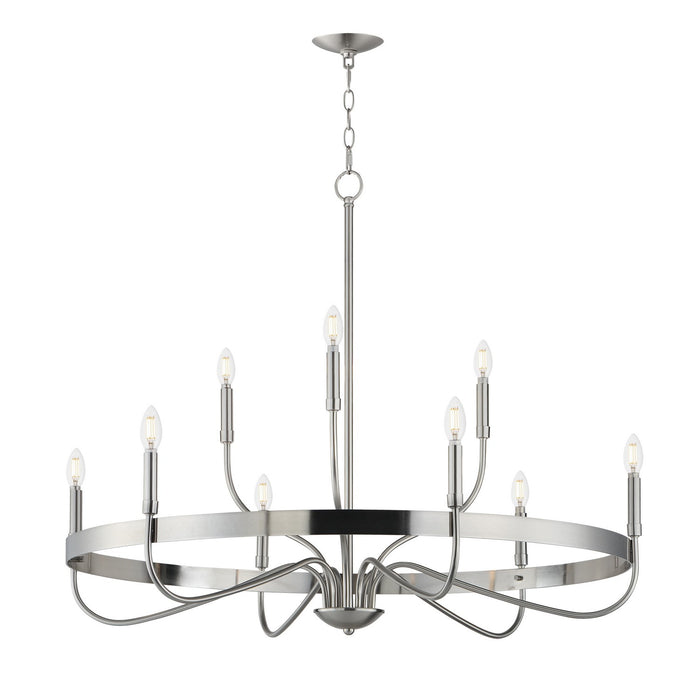 Maxim 14499SN Nine Light Chandelier, Satin Nickel