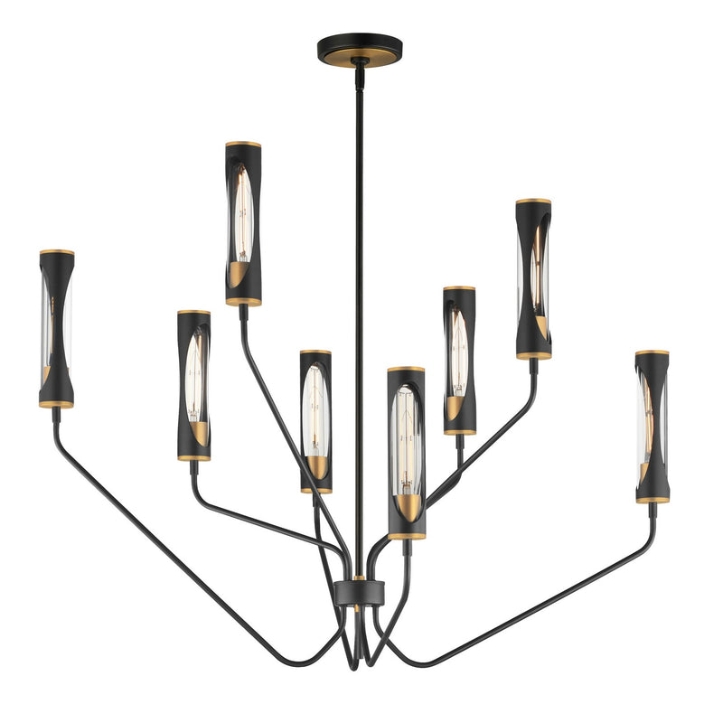 Maxim 16178CLBKAB LED Chandelier, Black / Antique Brass