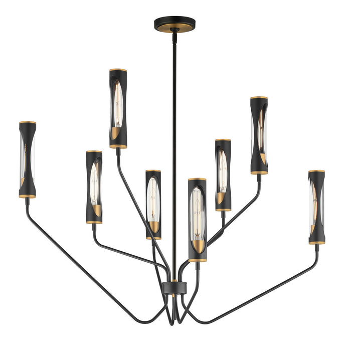 Maxim 16178CLBKAB LED Chandelier, Black / Antique Brass