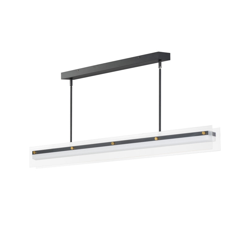 Maxim 21194CRBKNAB LED Linear Pendant, Black / Natural Aged Brass