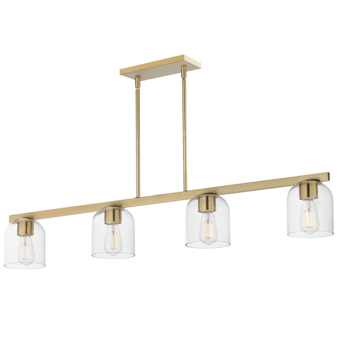 Maxim 21236CLNAB Four Light Linear Pendant, Natural Aged Brass