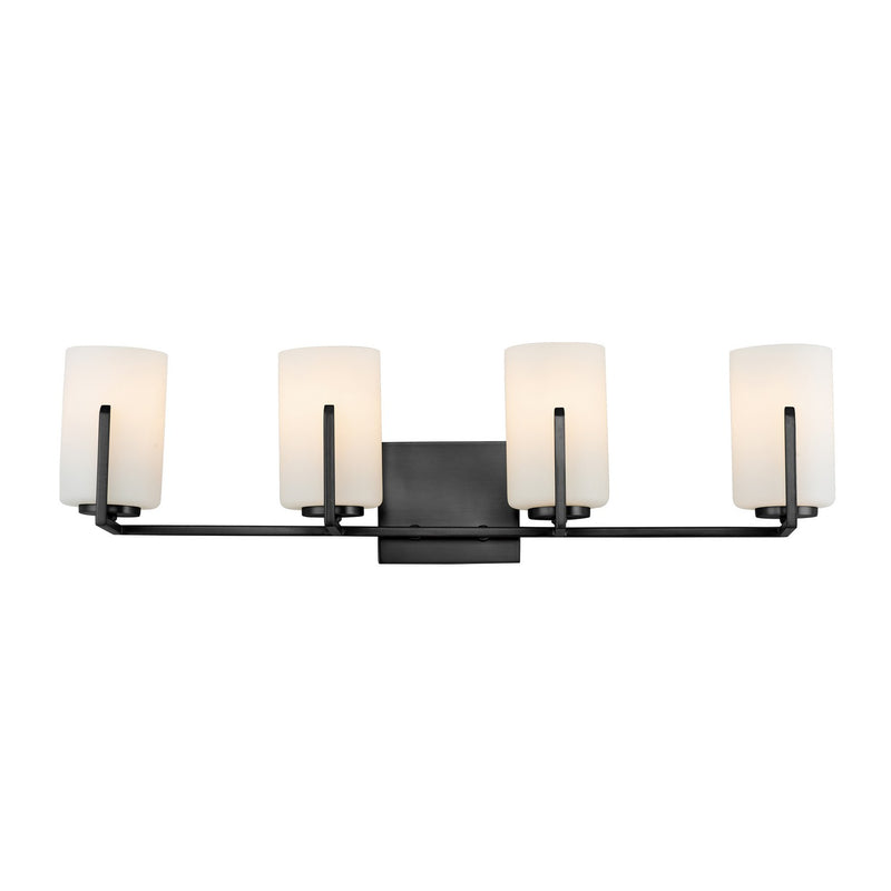Maxim 21284SWBK Four Light Bath Vanity, Black