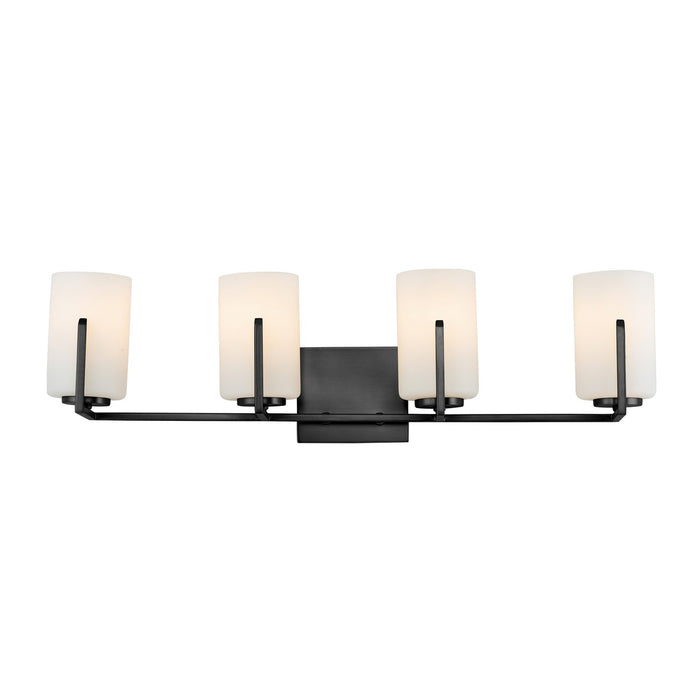 Maxim 21284SWBK Four Light Bath Vanity, Black