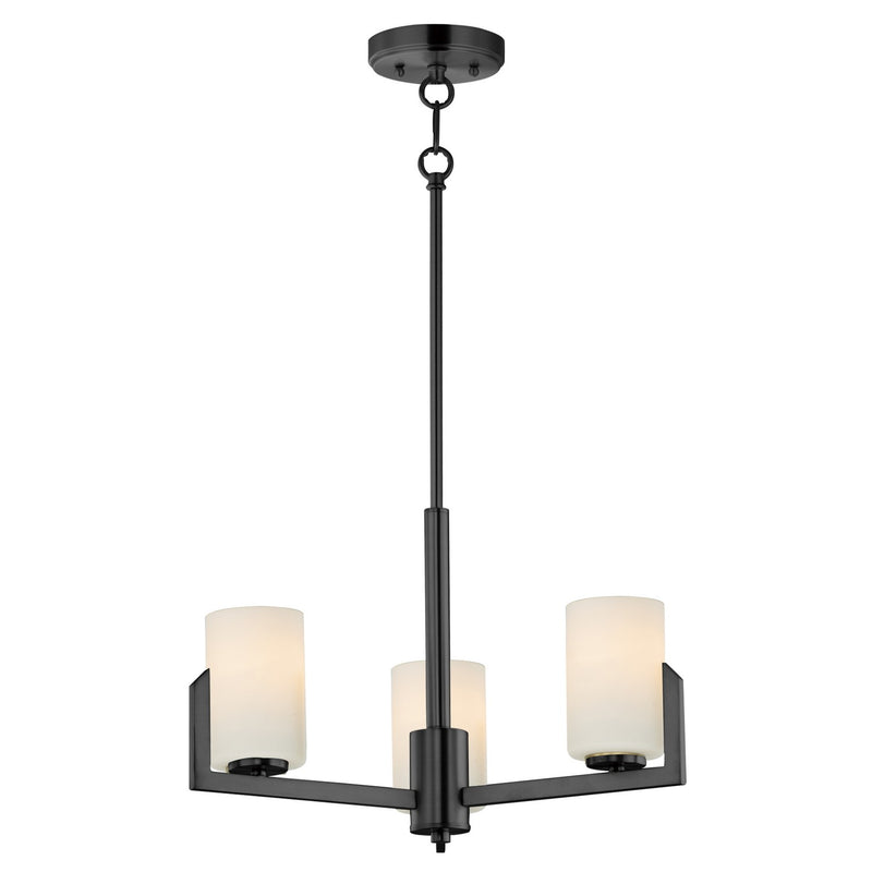 Maxim 21285SWBK Three Light Chandelier, Black