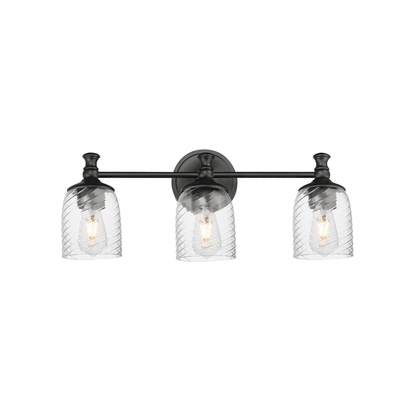 Maxim 21353CRBK Three Light Bath Vanity, Black