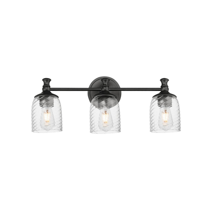Maxim 21353CRBK Three Light Bath Vanity, Black