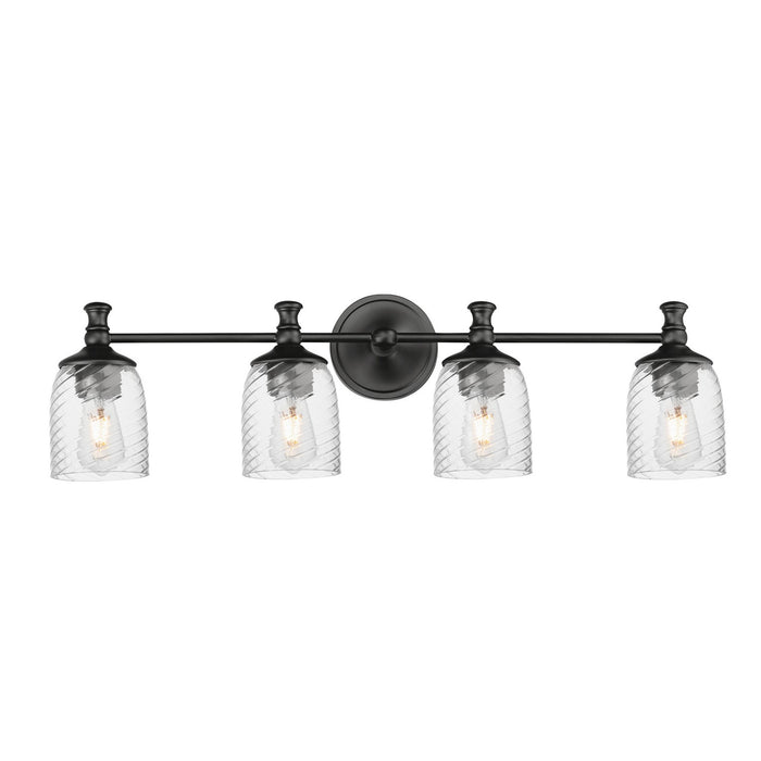 Maxim 21354CRBK Four Light Bath Vanity, Black
