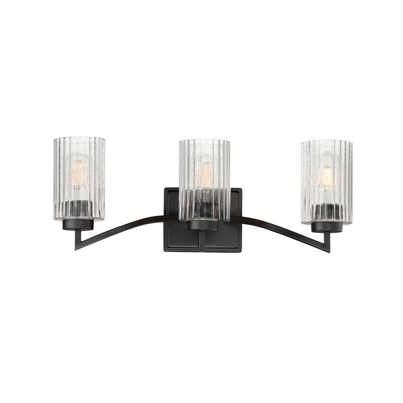 Maxim 21373CRBK Three Light Bath Vanity, Black