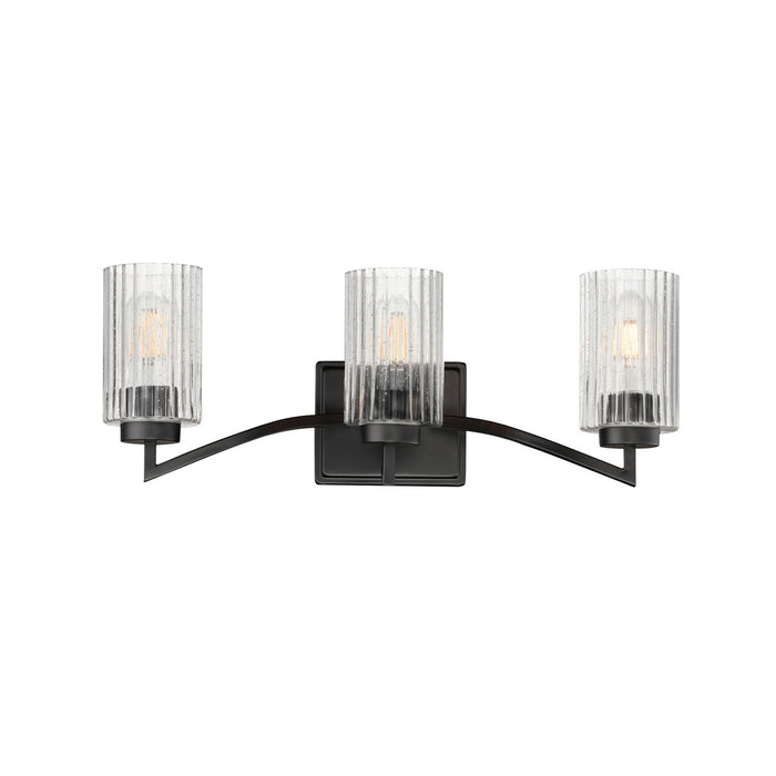 Maxim 21373CRBK Three Light Bath Vanity, Black