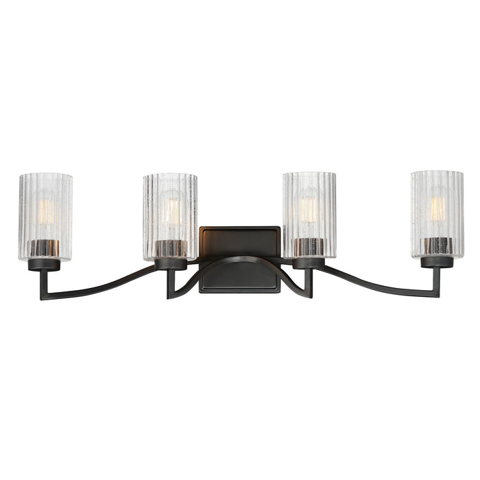 Maxim 21374CRBK Four Light Bath Vanity, Black