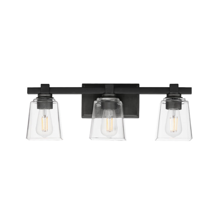 Maxim 21383CLBK Three Light Bath Vanity, Black
