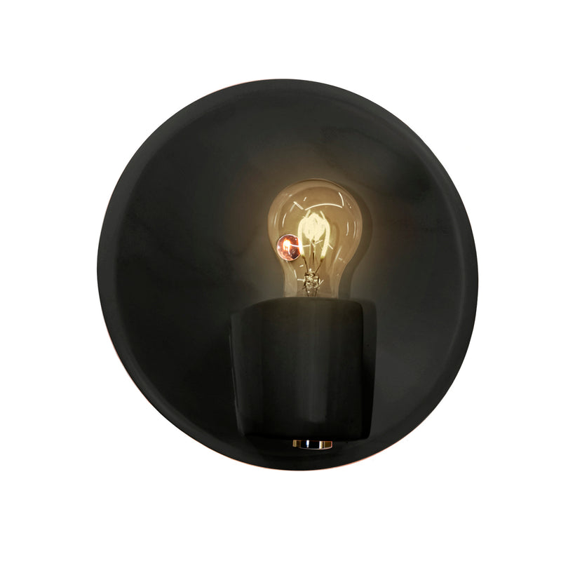 Justice Designs CER-7051-CRB-BRSS One Light Wall Sconce, Carbon - Matte Black