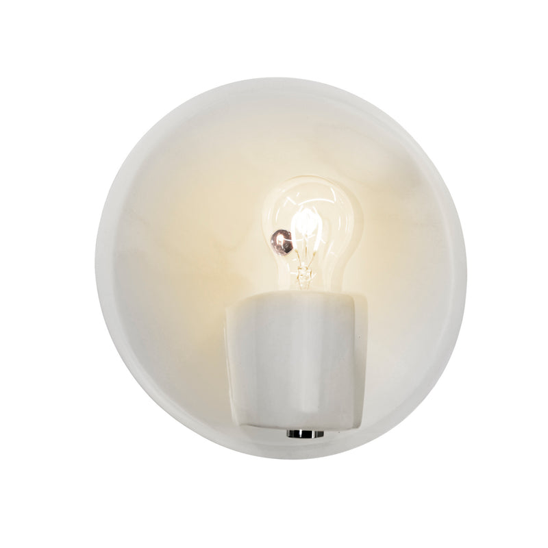 Justice Designs CER-7051-WHT-NCKL One Light Wall Sconce, Gloss White