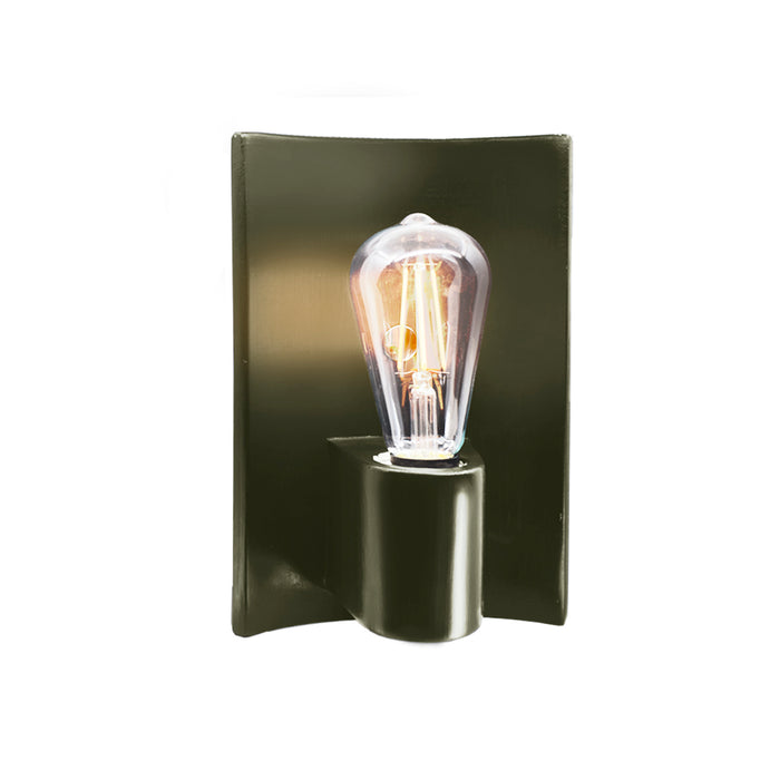 Justice Designs CER-7061-PWGN-BRSS One Light Wall Sconce, Pewter Green