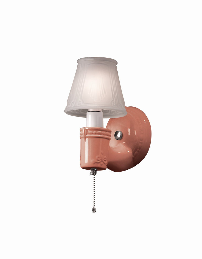 Justice Designs CER-7130-BSH-NCKL Round w/ Clip-On Glass Shade