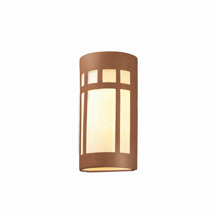 Justice Designs CER-7357W-ADOB Two Light Outdoor Wall Sconce, Adobe
