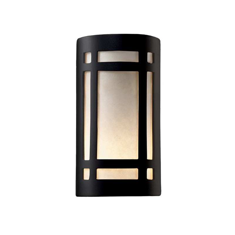 Justice Designs CER-7495W-CRB Lantern, Carbon - Matte Black