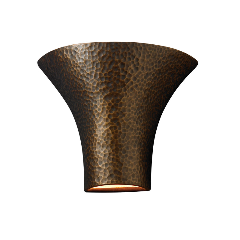 Justice Designs CER-8811W-HMBR LED Wall Sconce, Hammered Brass