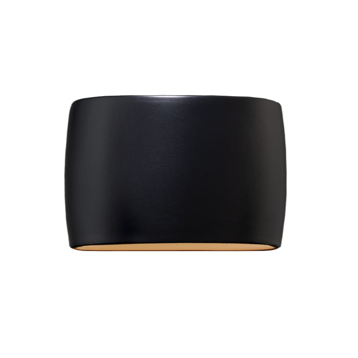 Justice Designs CER-8899W-CBGD LED Wall Sconce, Carbon Matte Black with Champagne Gold internal