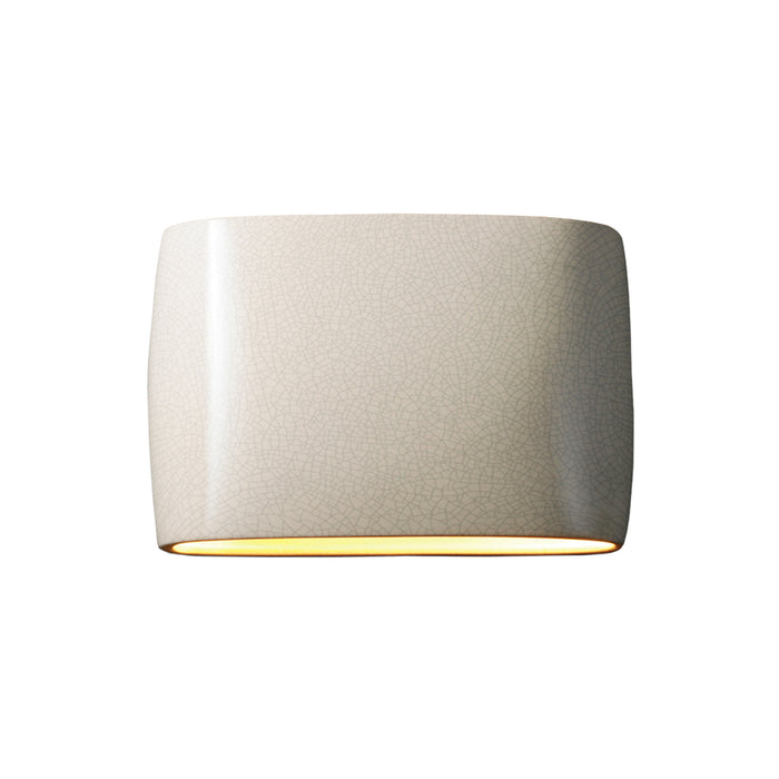 Justice Designs CER-8899W-CRK LED Wall Sconce, White Crackle