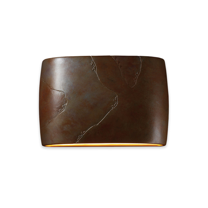 Justice Designs CER-8899W-SLTR LED Wall Sconce, Tierra Red Slate