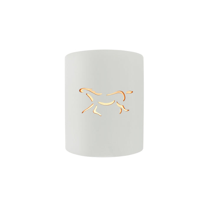 Justice Designs CER-9010-BIS-HRSE One Light Wall Sconce, Bisque