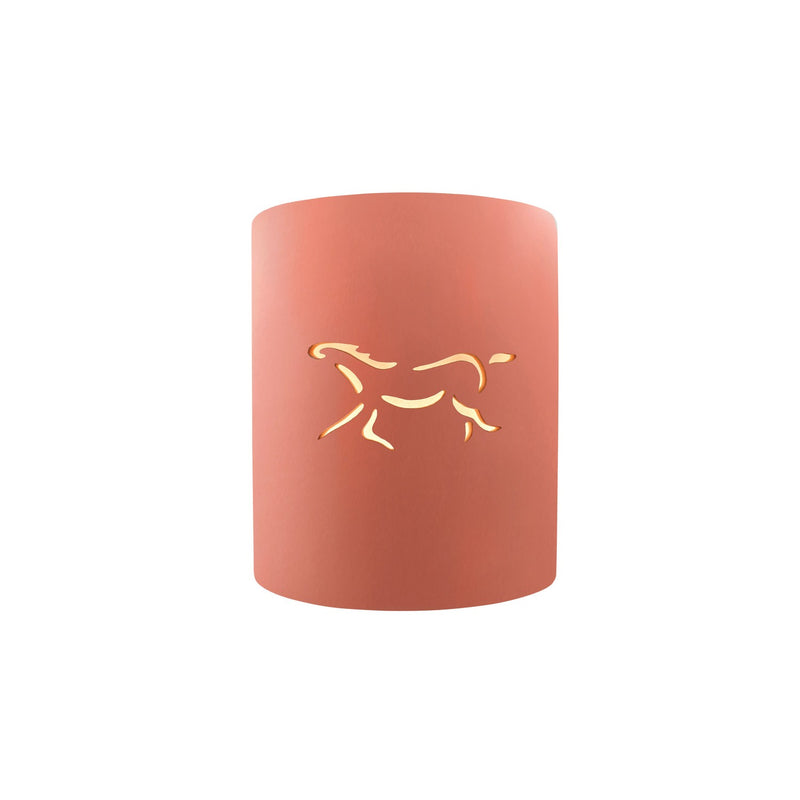 Justice Designs CER-9010-BSH-HRSE One Light Wall Sconce, Gloss Blush