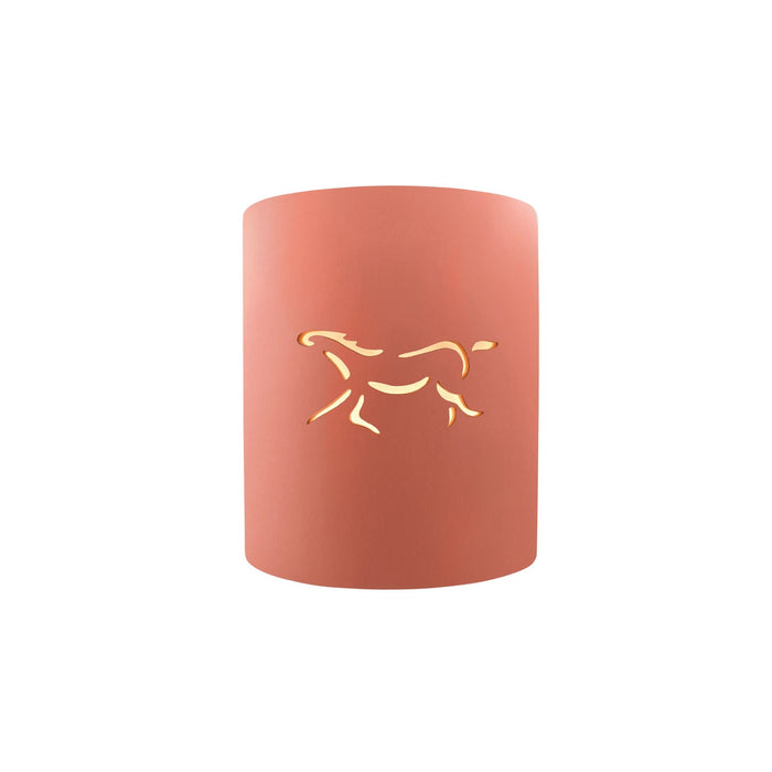 Justice Designs CER-9010-BSH-HRSE One Light Wall Sconce, Gloss Blush