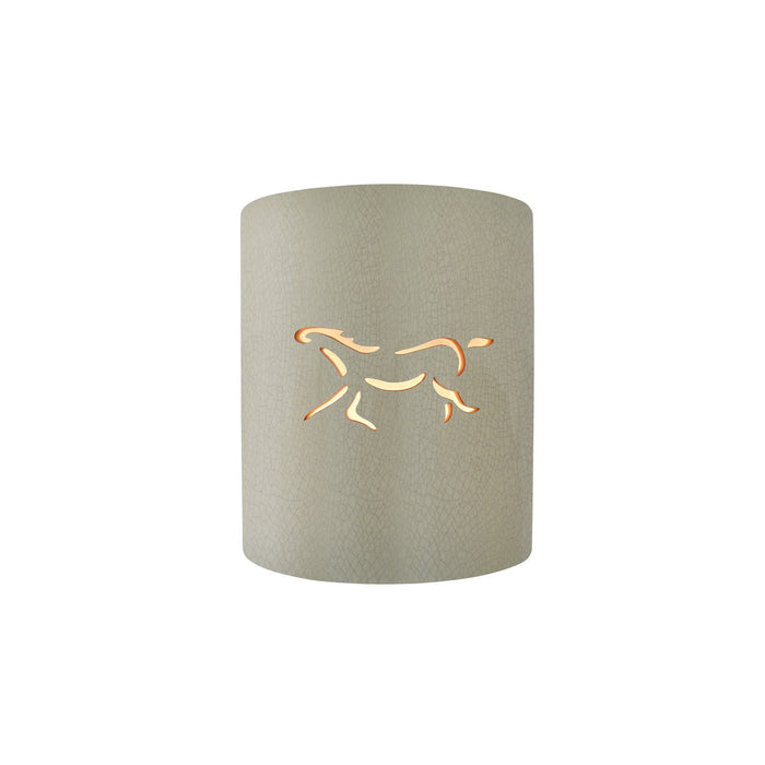 Justice Designs CER-9010-CKC-HRSE One Light Wall Sconce, Celadon Green Crackle