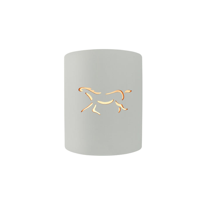 Justice Designs CER-9010-MAT-HRSE One Light Wall Sconce, Matte White